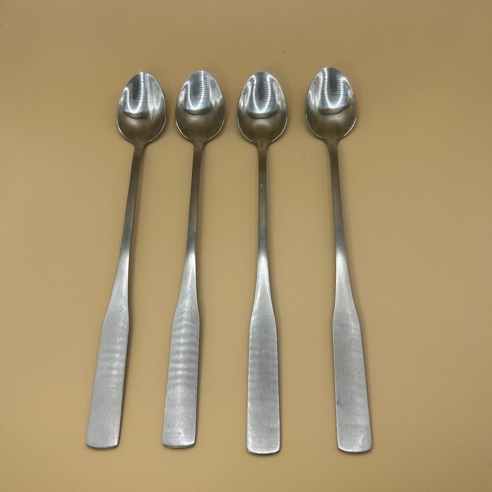 4 Ice Tea Spoon 8 1/2 in Abbeville (Stainless) by Gibson, Satin Flat Tip